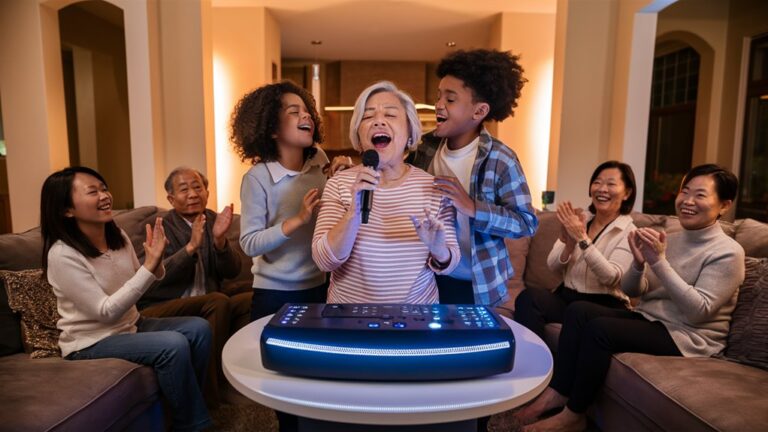 fun family singing together